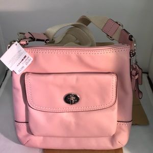 COACH CAMPBELL LEATHER SWING PACK PINK TULLE F511